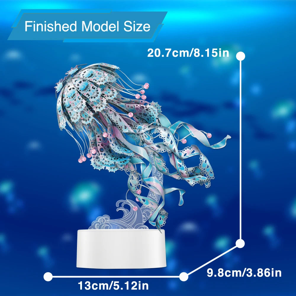 3D Metall-Puzzle - Bunte Qualle