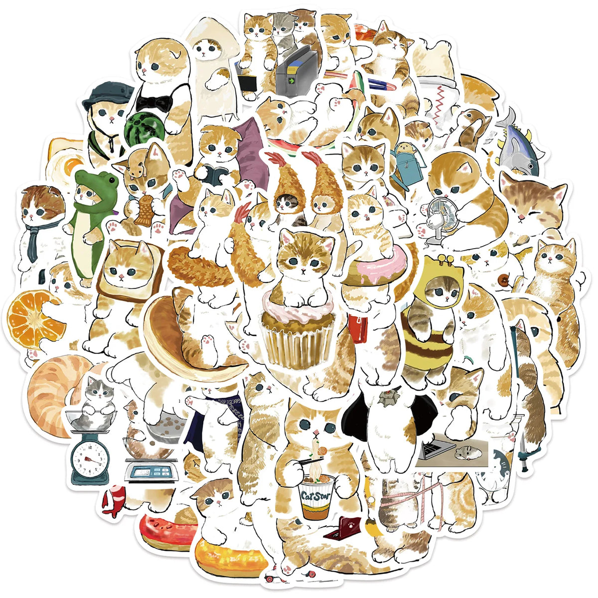 Sticker-Set - 64 Katzen