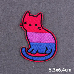 Bügelaufkleber - Regenbogen‑Katze