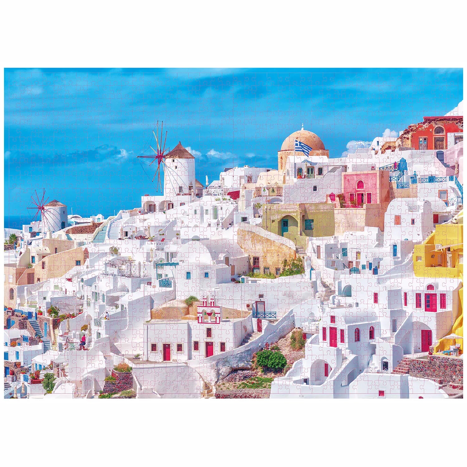 1000 Teile Puzzle - Santorini Stadt