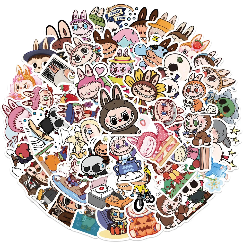Sticker-Set - 50 Labubu Cartoon