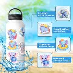 Sticker-Set - 50 Elefanten