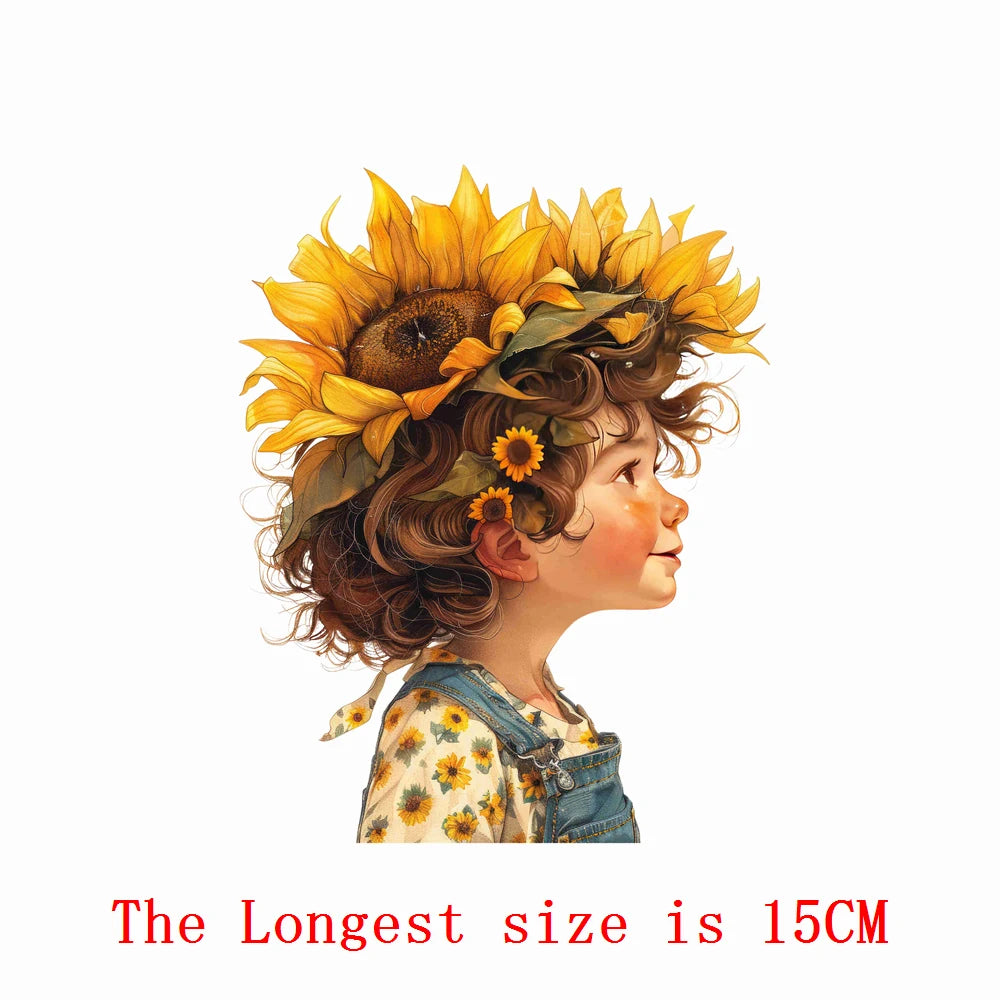 Bügelaufkleber - 15cm Blumengeister