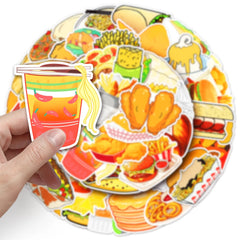 Sticker‑Set - Fast‑Food Sticker Hähnchen & Burger (10‑50 Stk.)