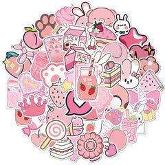 Sticker-Set - 50 Niedliche Rosa