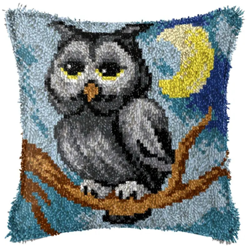 Knüpfset - Eule‑Papagei‑Einhorn Knüpfkissen‑Set