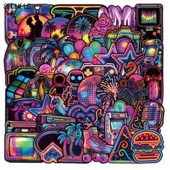 Sticker‑Set - Süße Neon‑Light Sticker (10‑50 Stk.)