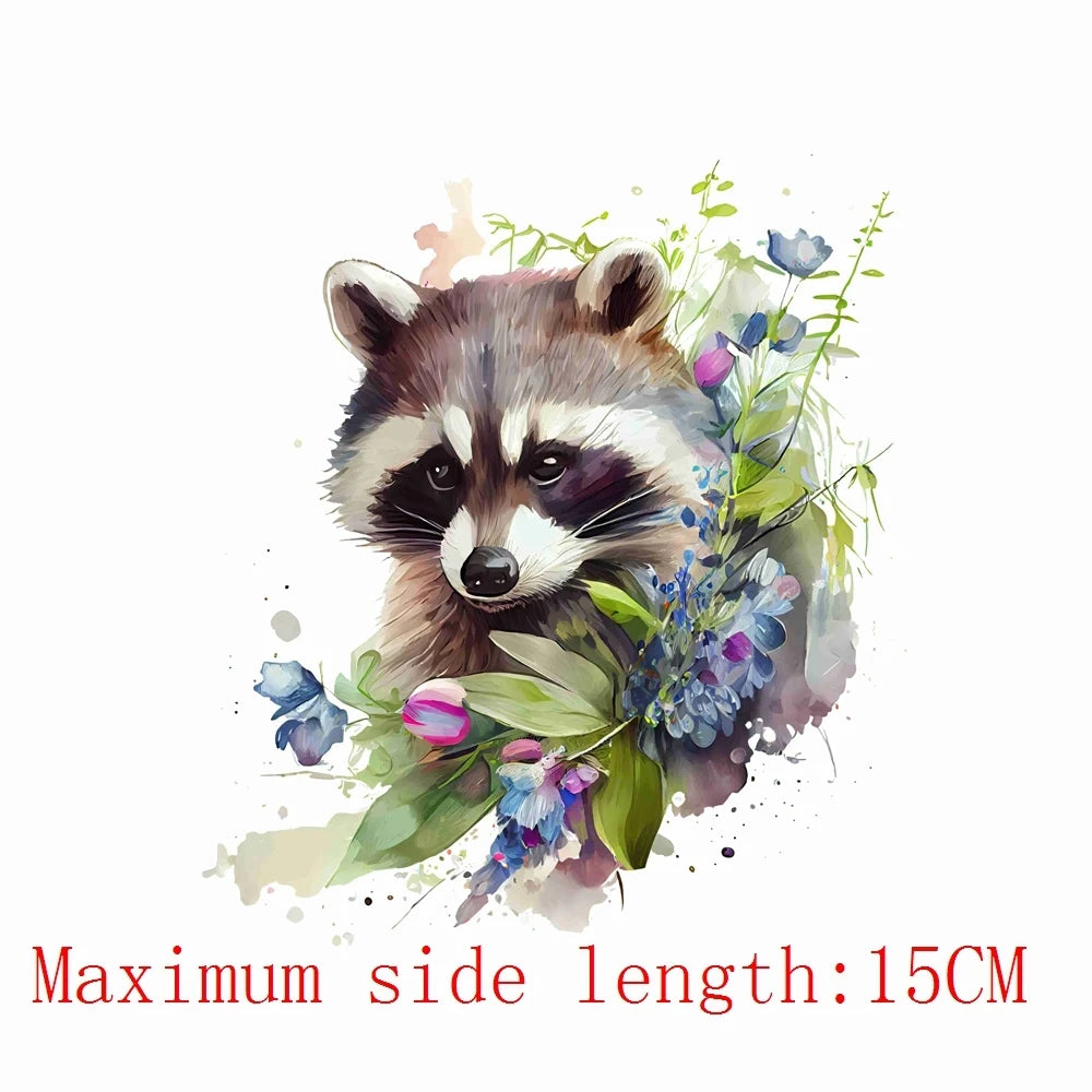 Bügelaufkleber - 15cm Kleiner Waschbär