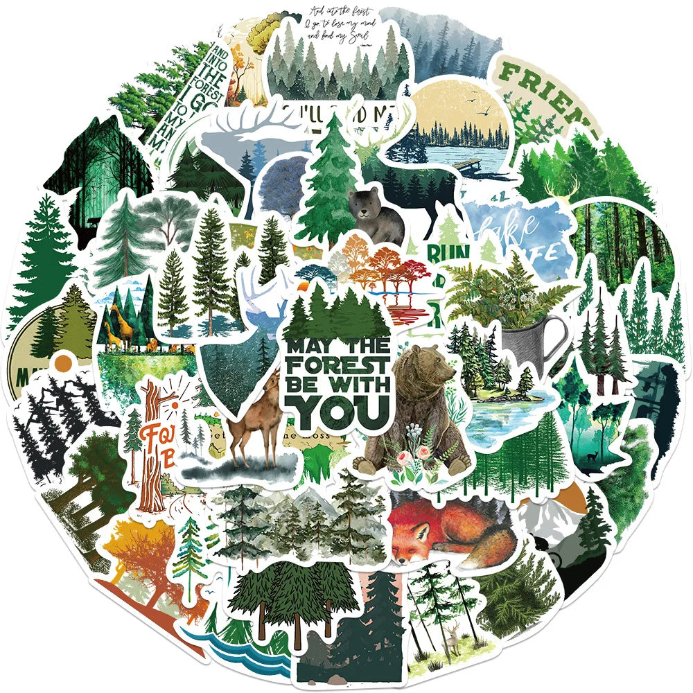 Sticker-Set - 50 Wald und Tiere