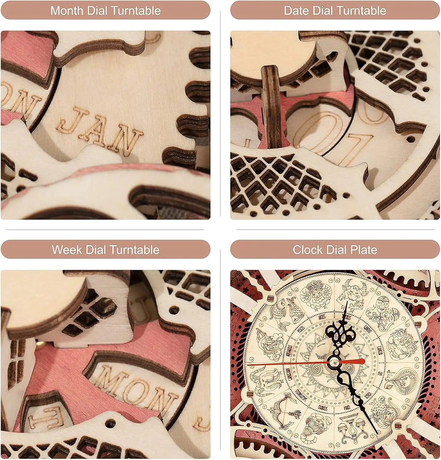3D Holz-Puzzle - Wanduhr