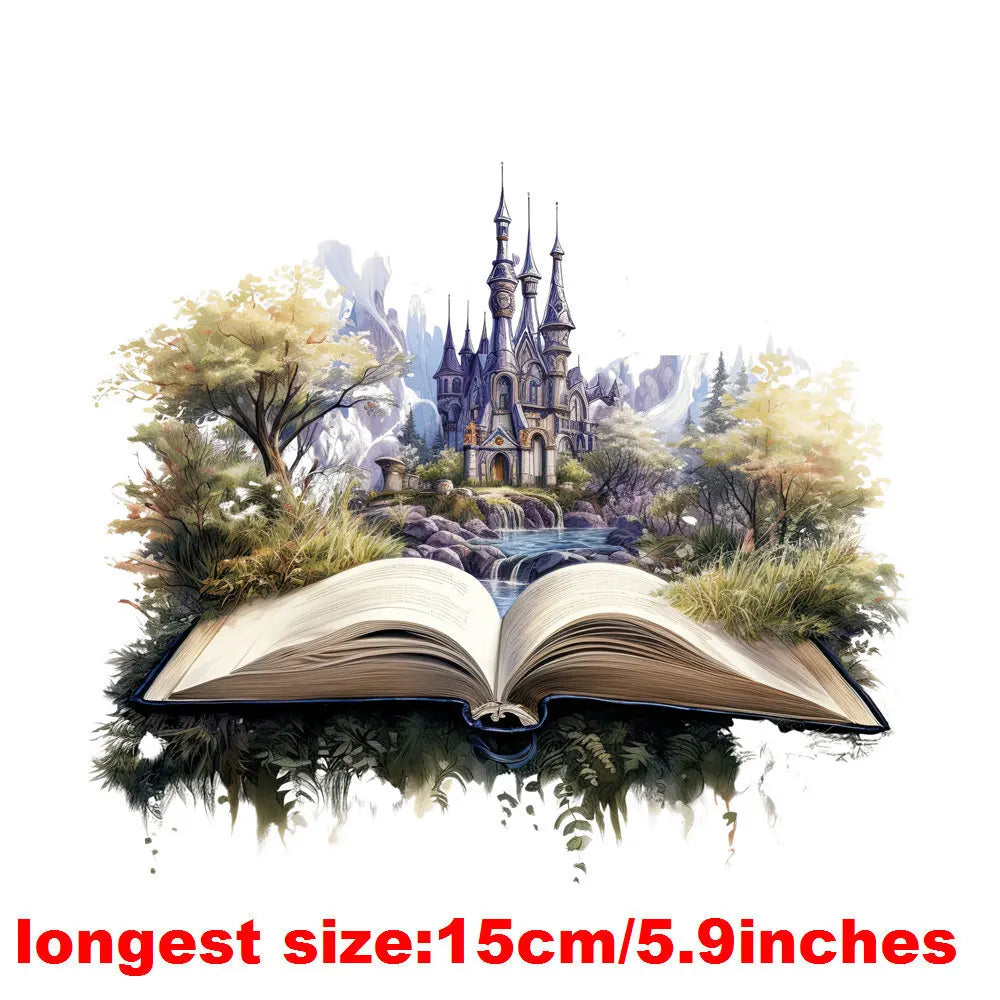 Bügelaufkleber - 15cm Traumland-Bücher