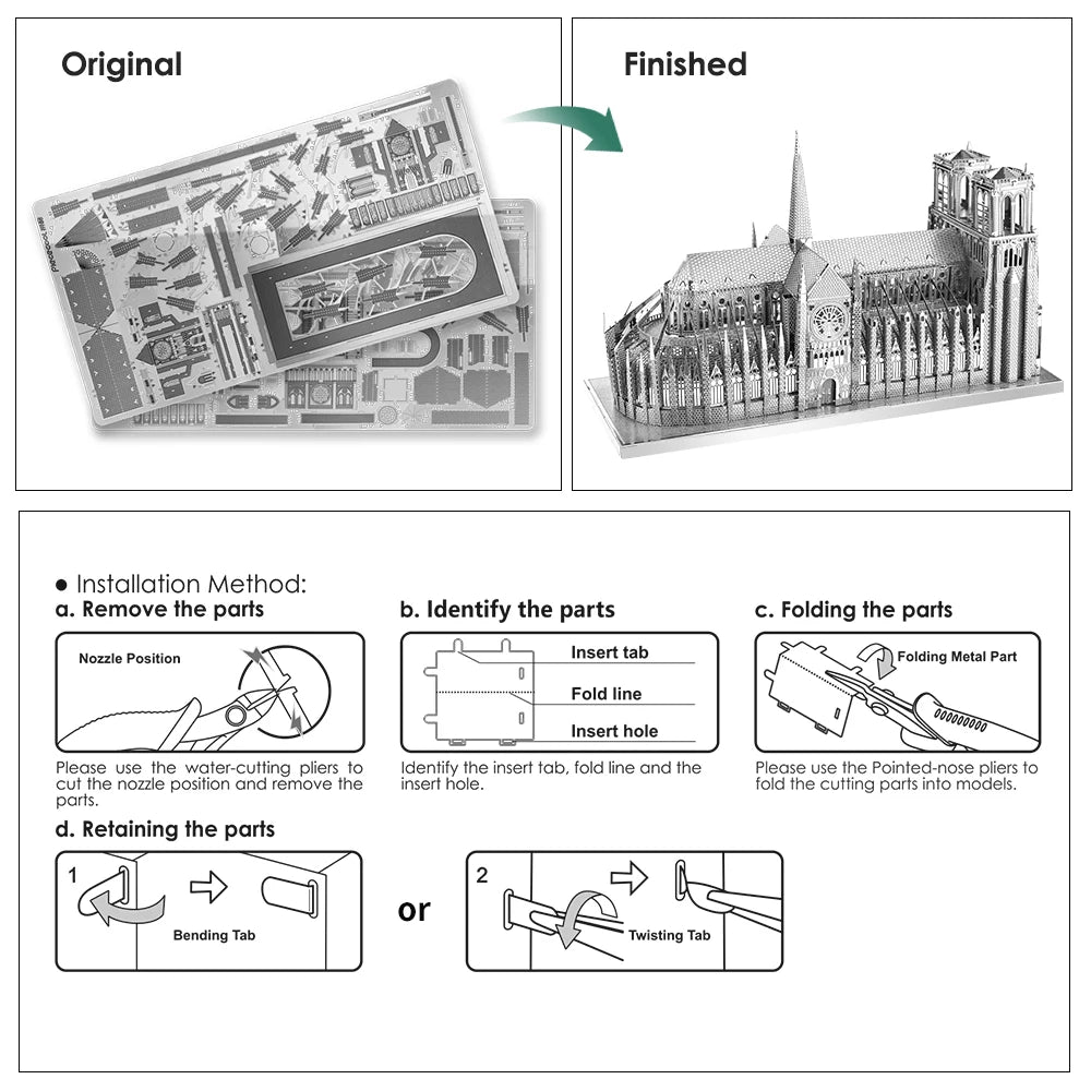 3D Metall-Puzzle - Notre Dame