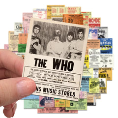 Sticker-Set - 55 Retro Rockband-Tickets