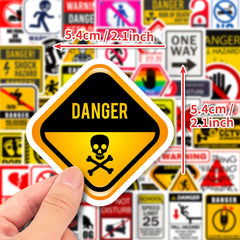 Sticker-Set - 50 Warnschilder