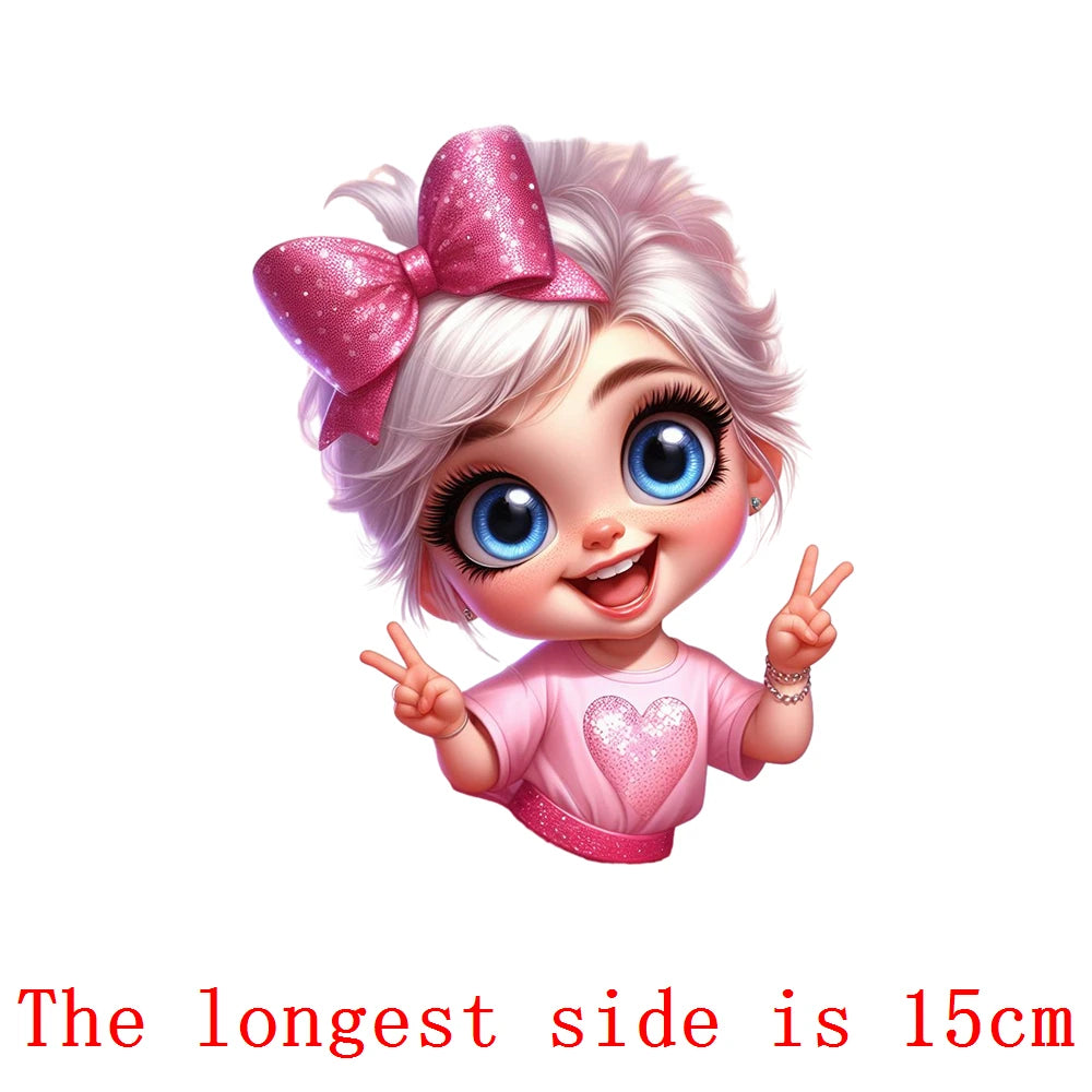 Bügelaufkleber - 15cm Rosa Prinzessin