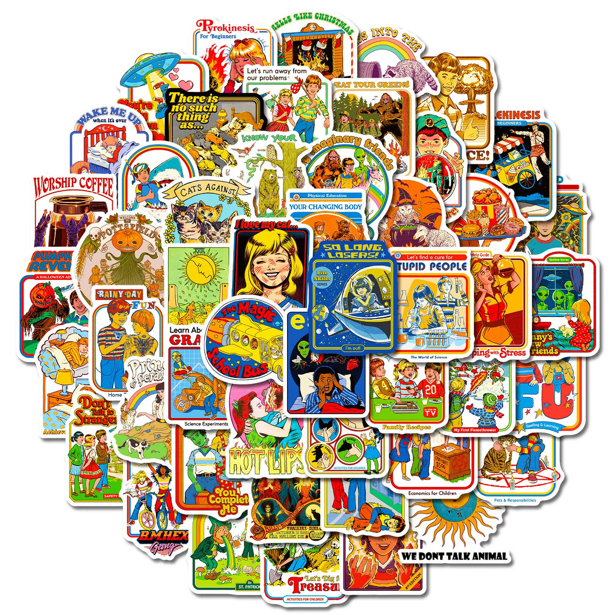 Sticker-Set - 50 Retro-Horror