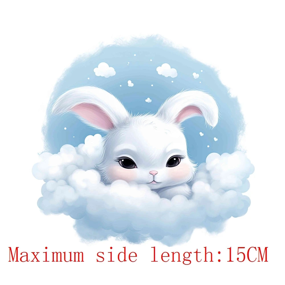 Bügelaufkleber - Tiger und Löwe mit Wolken