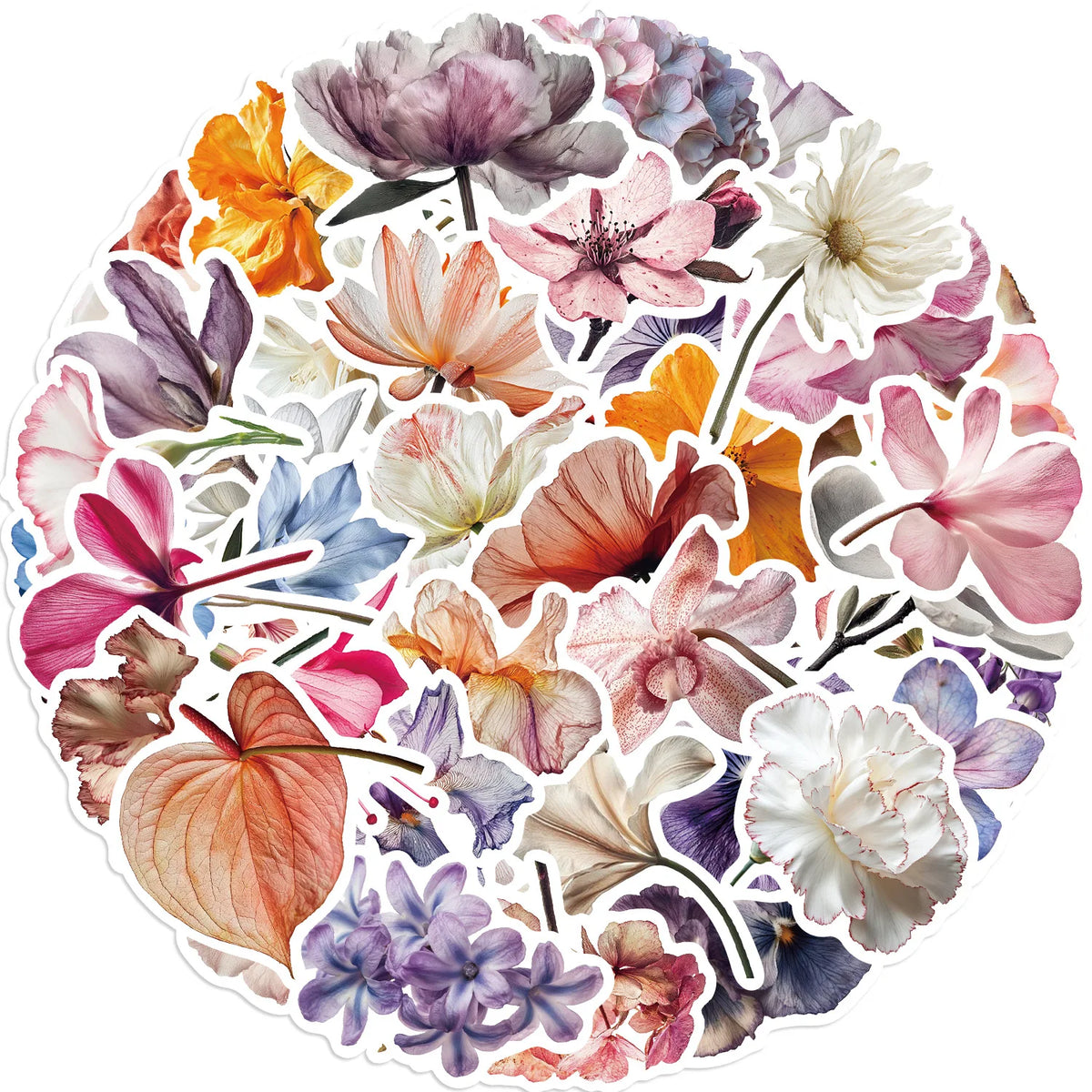 Sticker-Set - Blühende Blumen (10/30/50 Stück)