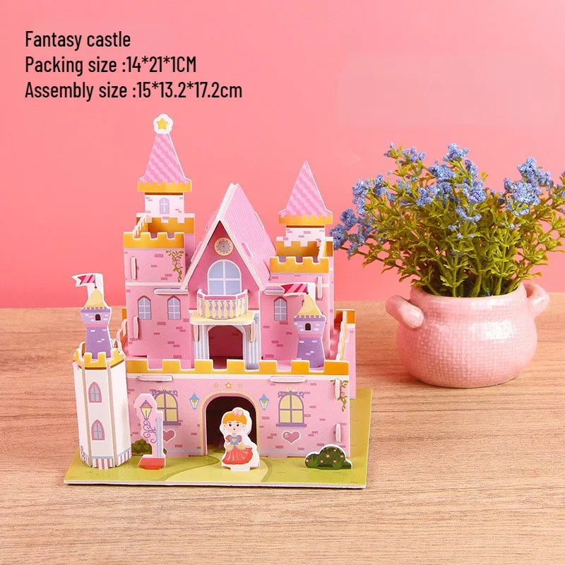 3D Holz-Puzzle - Schloss aus Papier