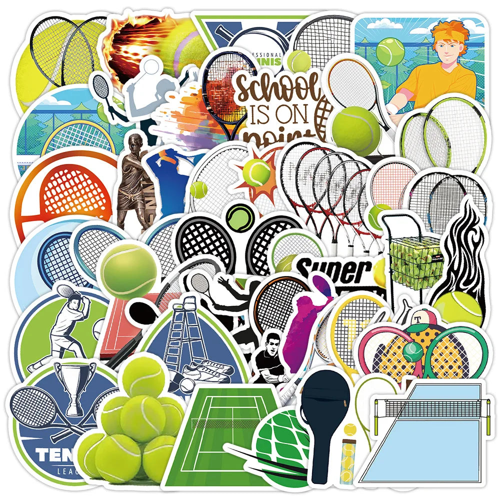 Sticker‑Set - Tennis & Bogensport Fun‑Sticker (10‑50 Stk.)