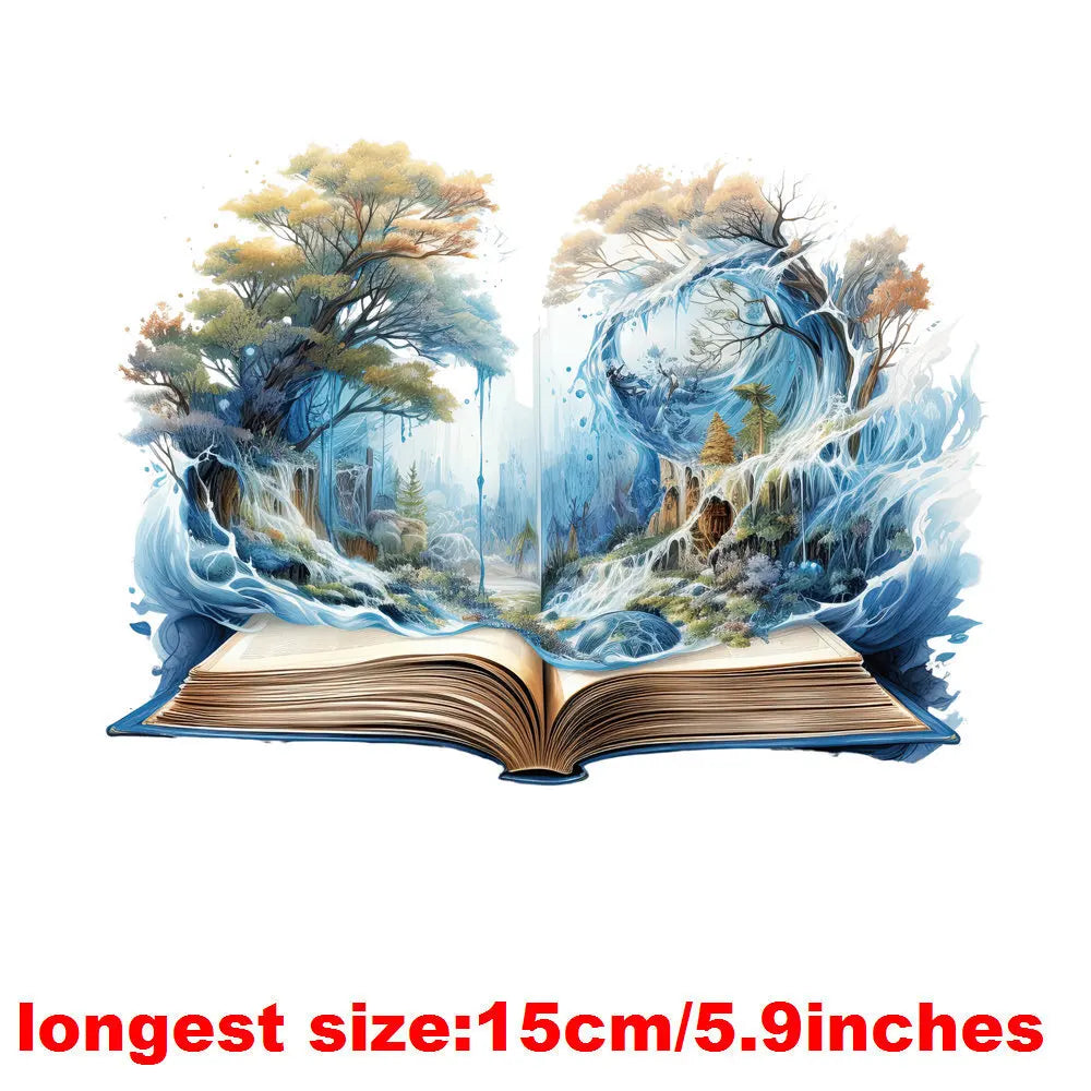 Bügelaufkleber - 15cm Traumland-Bücher