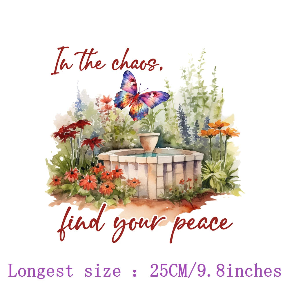 Bügelaufkleber - Schmetterling mit Sonnenblumen