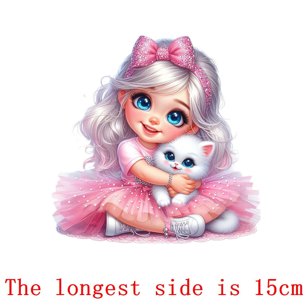 Bügelaufkleber - 15cm Rosa Prinzessin