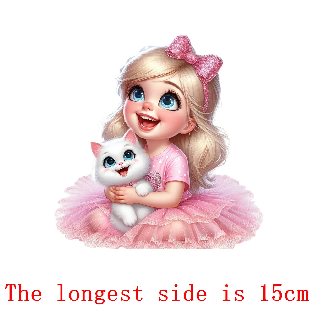 Bügelaufkleber - 15cm Rosa Prinzessin