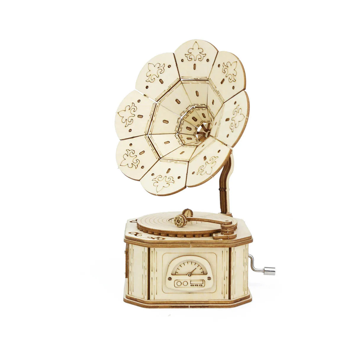 3D Holz-Puzzle - Grammophon mit Spieluhr