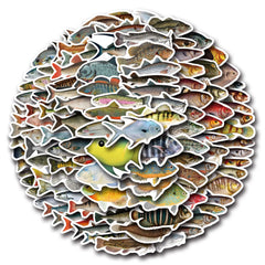 Sticker-Set - Realistische Fische (10/30/50/110 Stück)
