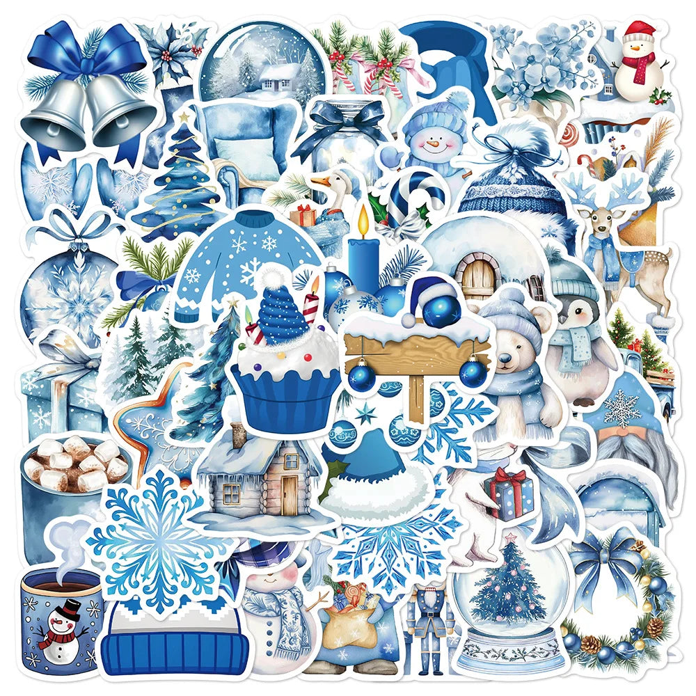 Sticker‑Set - Winter‑Sticker Blaues Set (10‑50 Stk.)