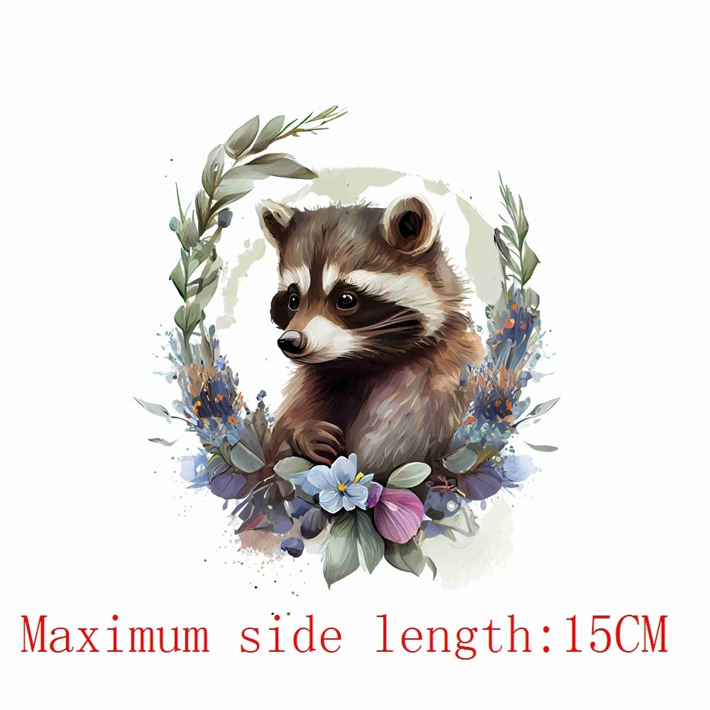Bügelaufkleber - 15cm Kleiner Waschbär