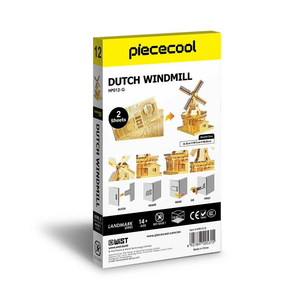 3D Metall-Puzzle - Holländische Windmühle
