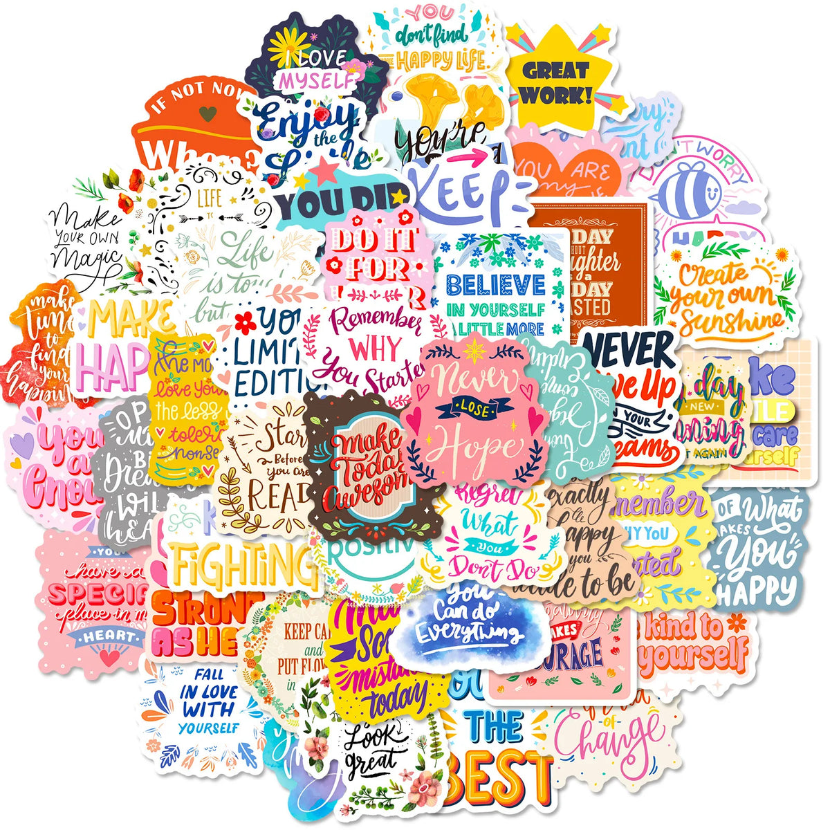 Sticker-Set - 50 Motivierende Aufkleber