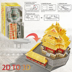 3D Metall-Puzzle - Wachturm der Verbotenen Stadt