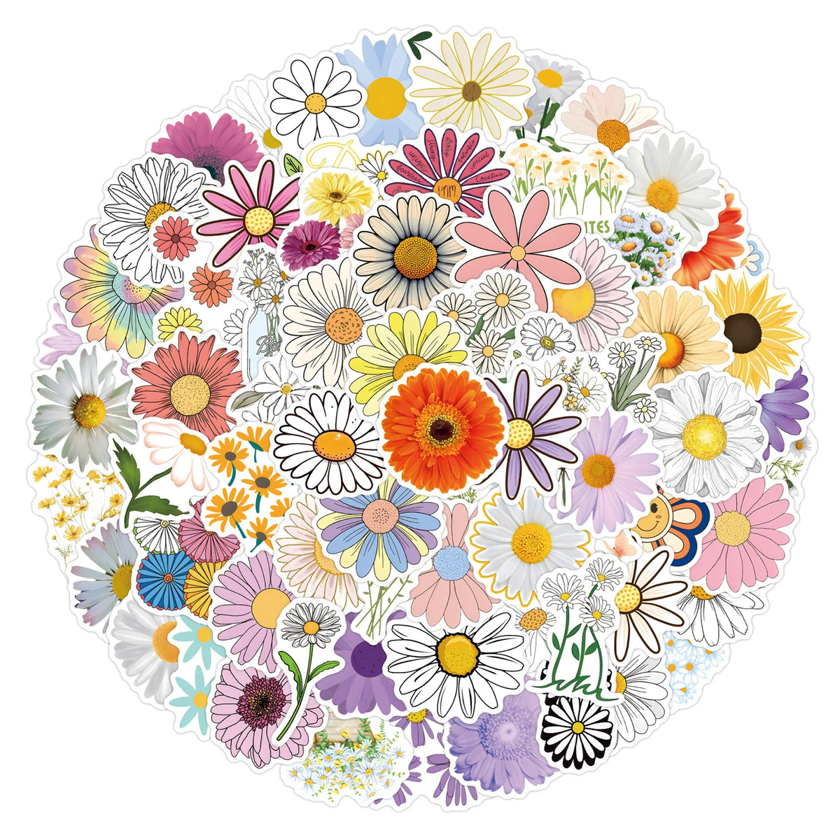 Sticker-Set - Gänseblümchen (10/30/50/110 Stück)