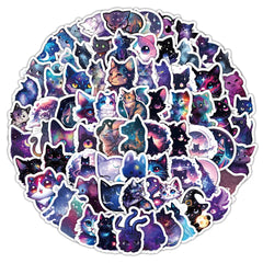 Sticker-Set - Sternenhimmel-Katzen (10/30/50/100 Stück)
