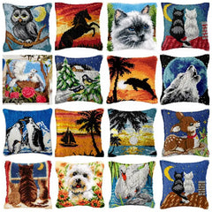 Knüpfset - Katze‑Hirsch‑Pferd Knüpfmatte