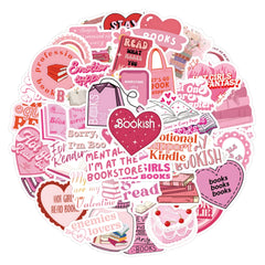 Sticker‑Set - Bookish Pink Reader‑Sticker (10‑60 Stk.)
