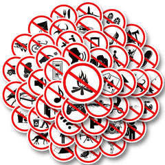 Sticker‑Set - Verbotsschild Sticker (10‑50 Stk.)
