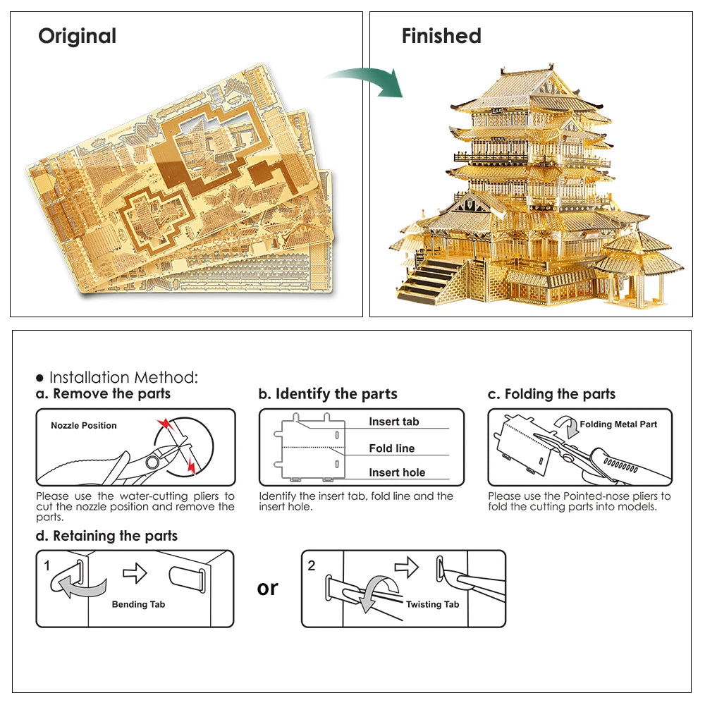 3D Metall-Puzzle - Tengwang Pavillon