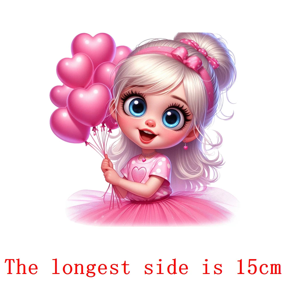Bügelaufkleber - 15cm Rosa Prinzessin