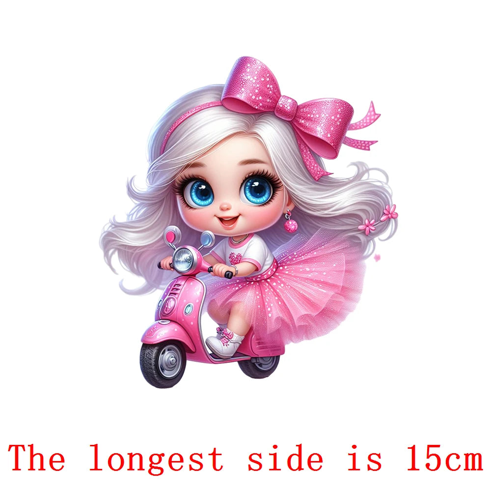 Bügelaufkleber - 15cm Rosa Prinzessin