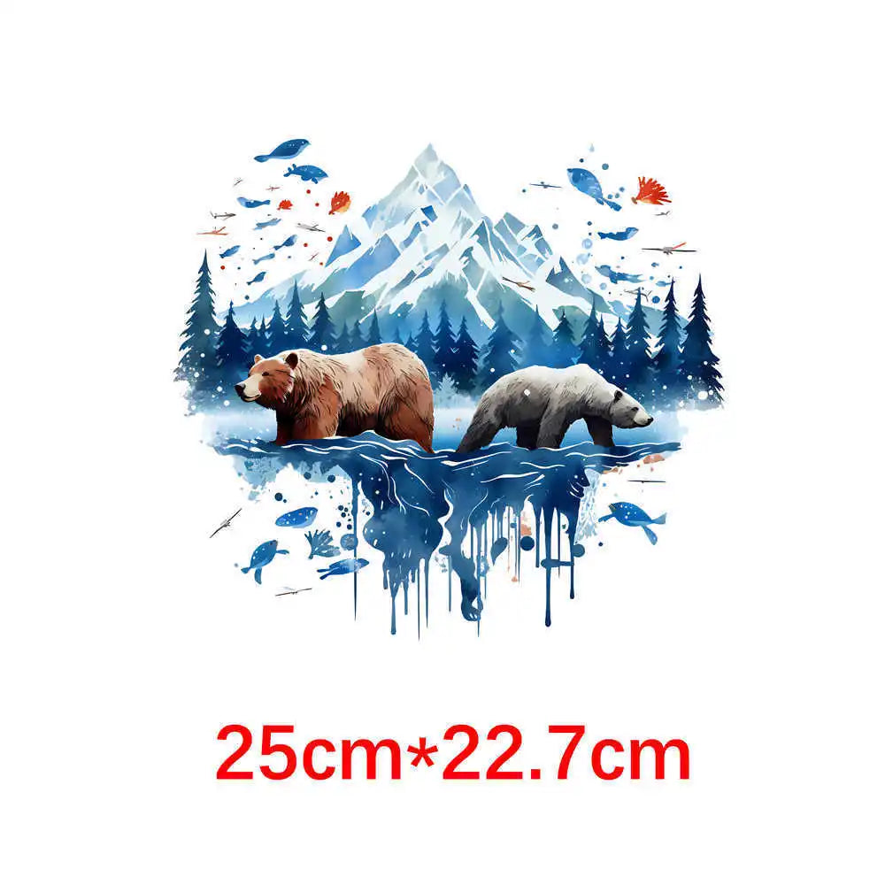 Bügelaufkleber - 25cm Eisbär auf Gletscher